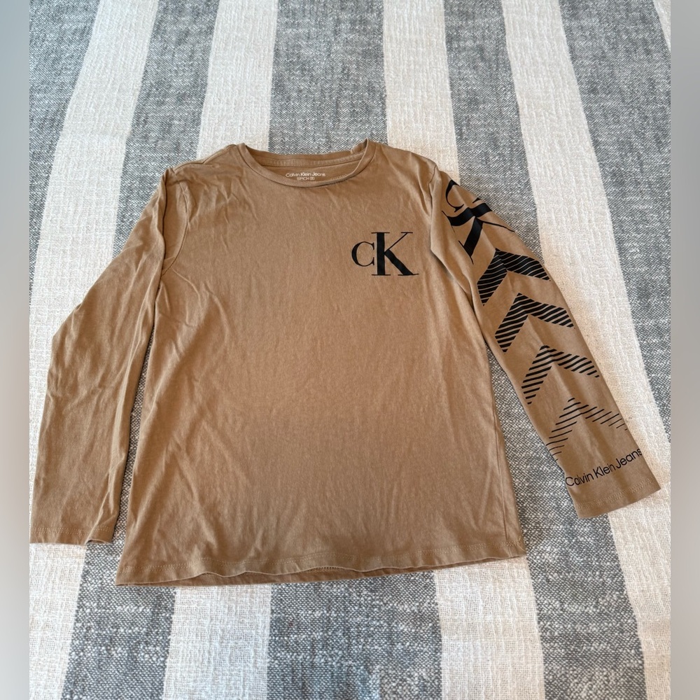 CK Calvin Klein Jeans Boys SZ 8 Long Sleeve Pullover Top Shirt 💯 Cotton